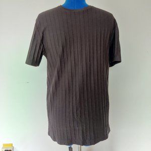 NWT Karl Lagerfeld Paris Black Pleat Fitted Tee Shirt Men Medium